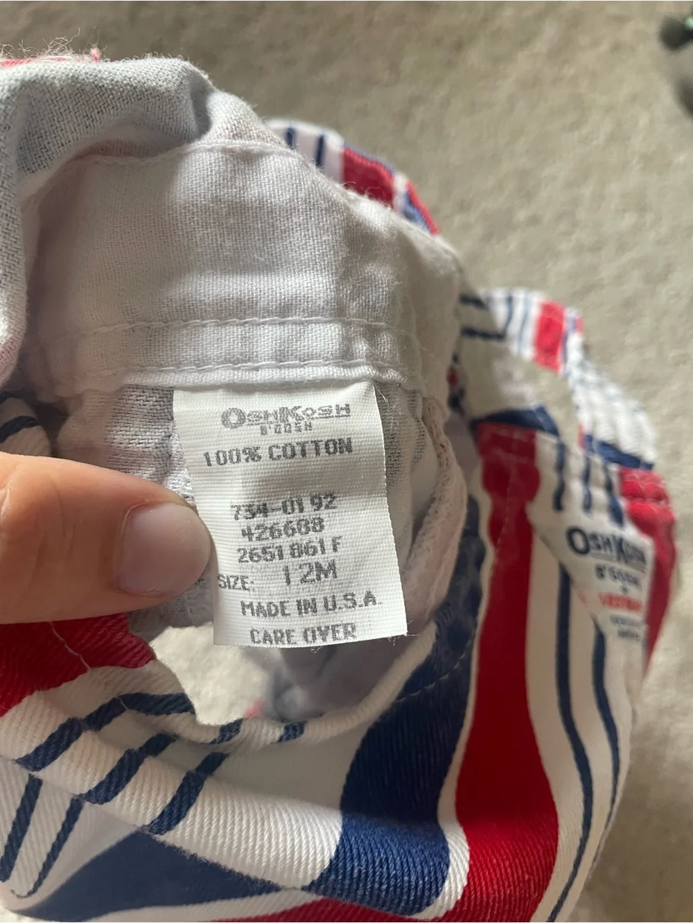 OshKosh B'gosh Red & Blue Striped Toddler Overalls